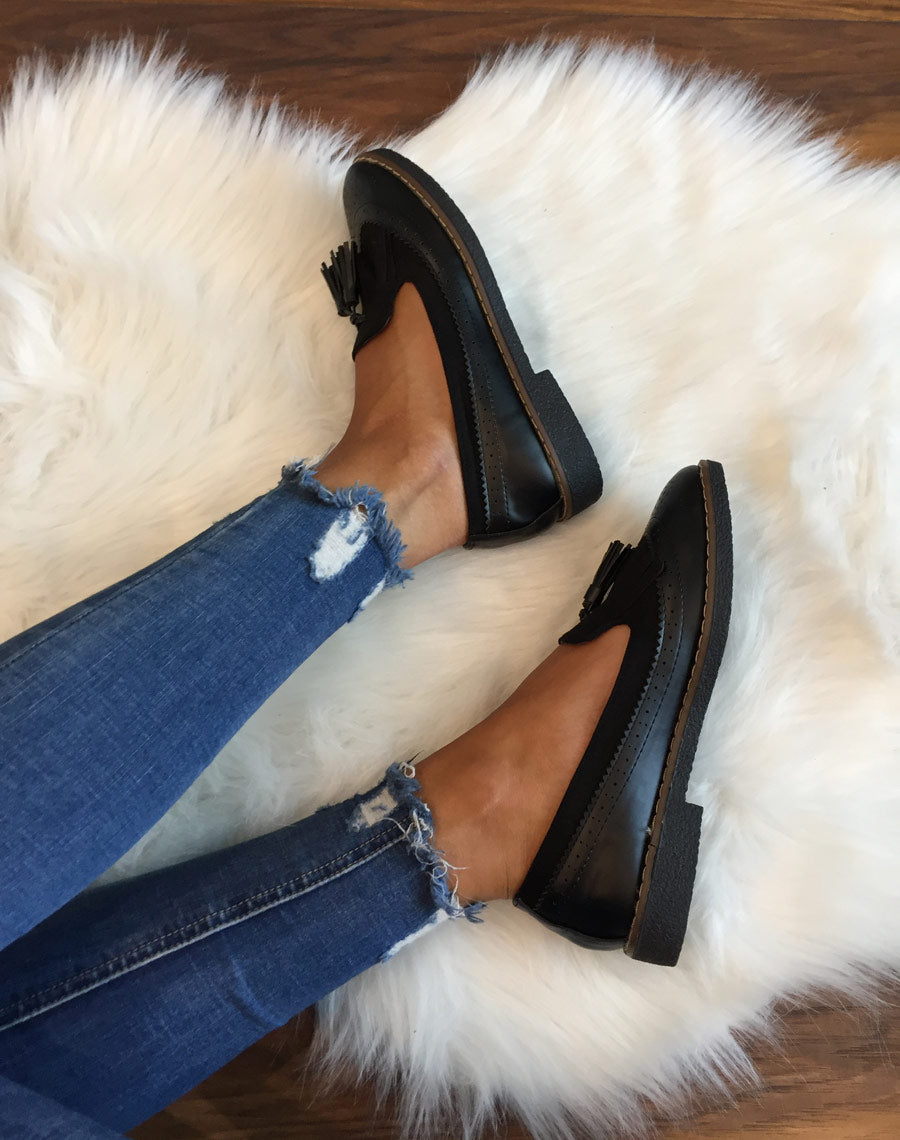 Mocassins ajourés noirs