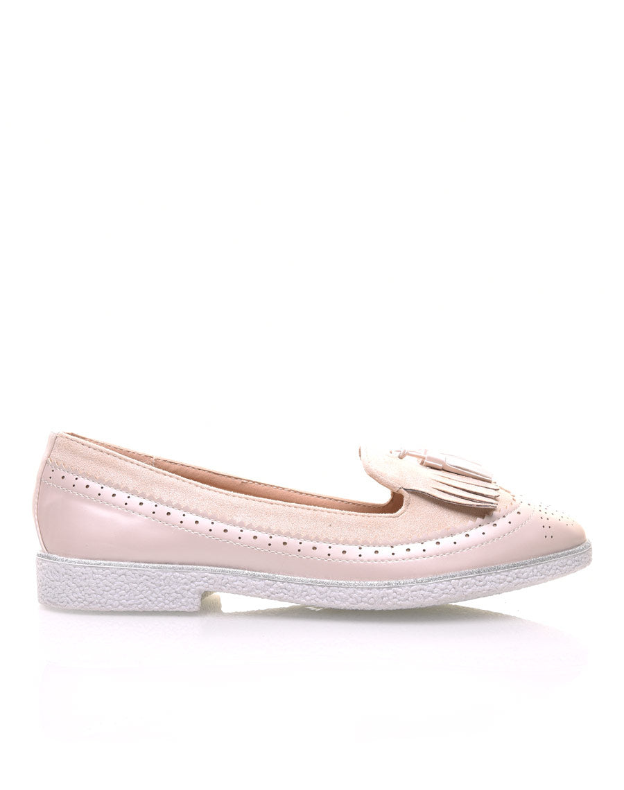 Mocassins beiges perforés