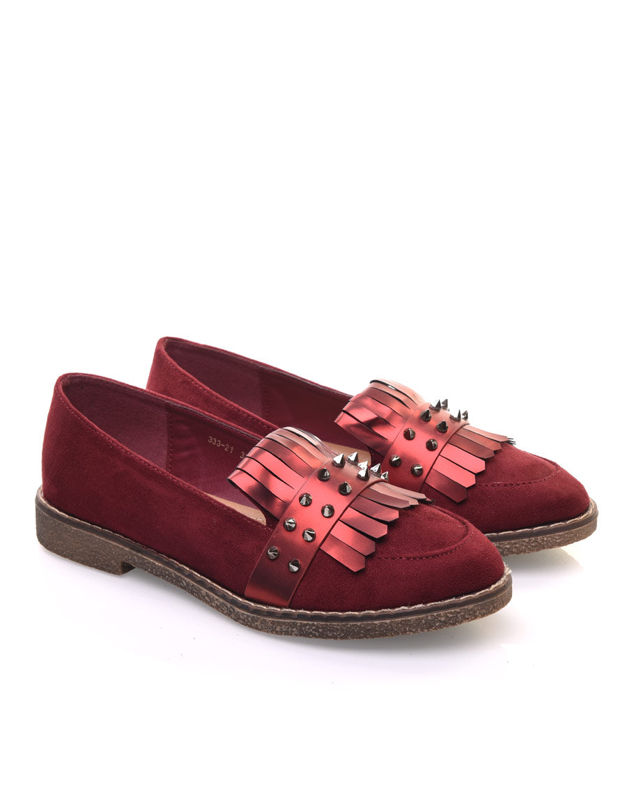 Mocassins cloutés bordeaux