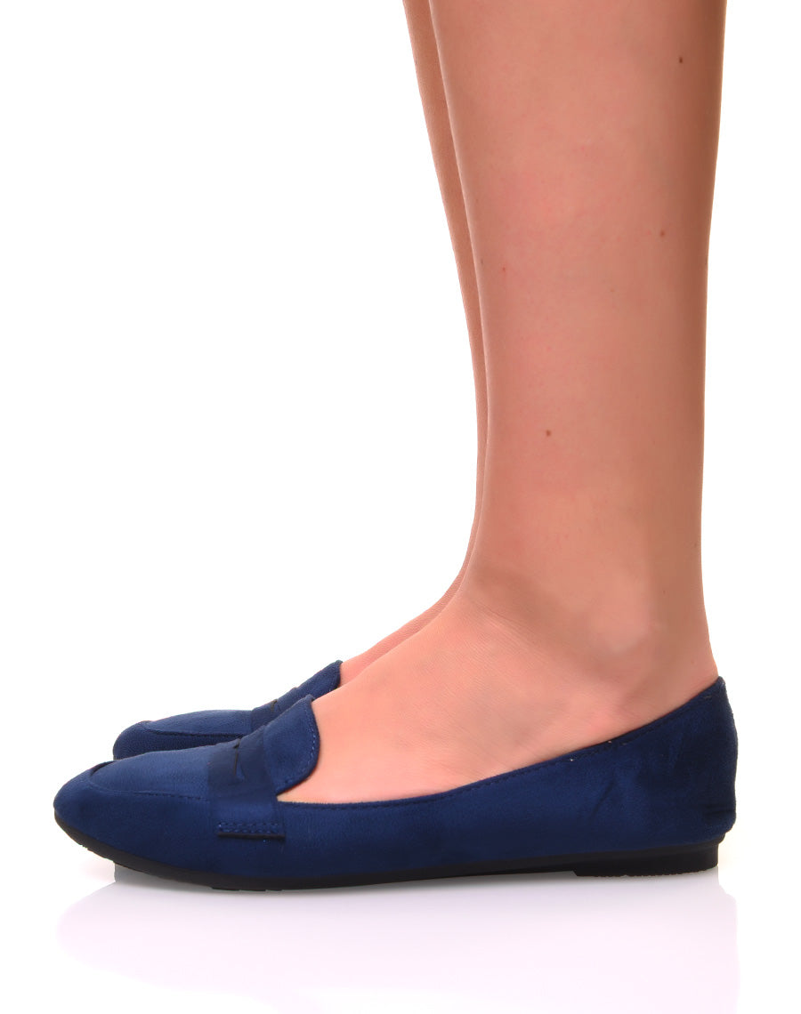 Mocassins en suédine bleue marine