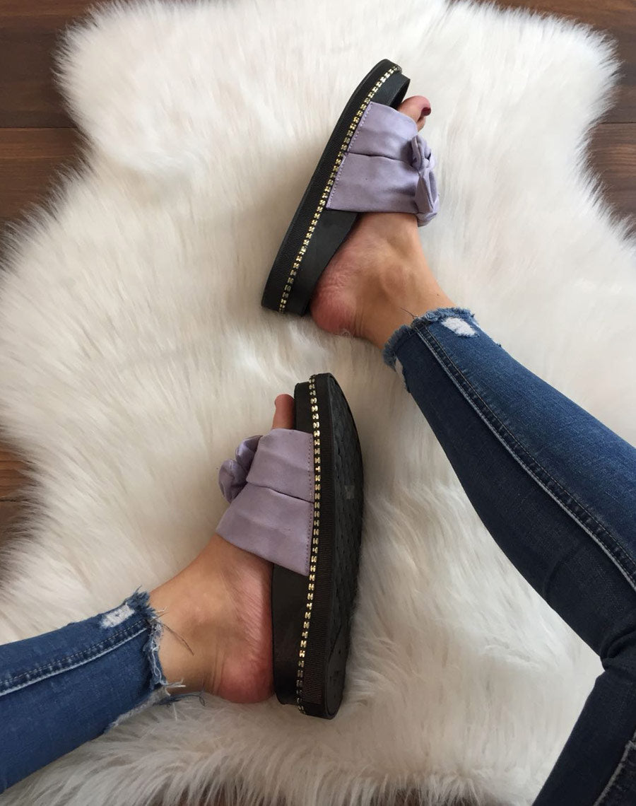 Mules avec n?ud mauves