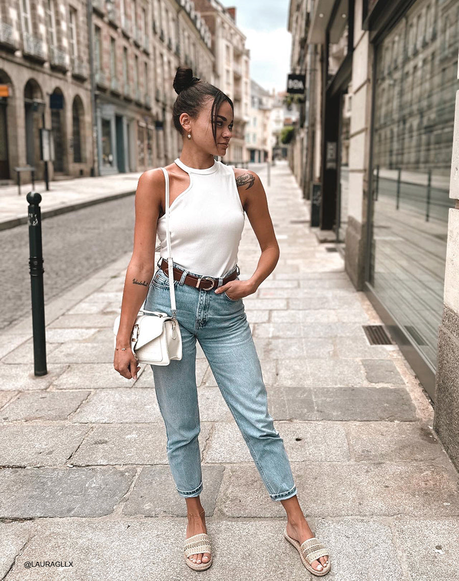 Mules beiges tressées