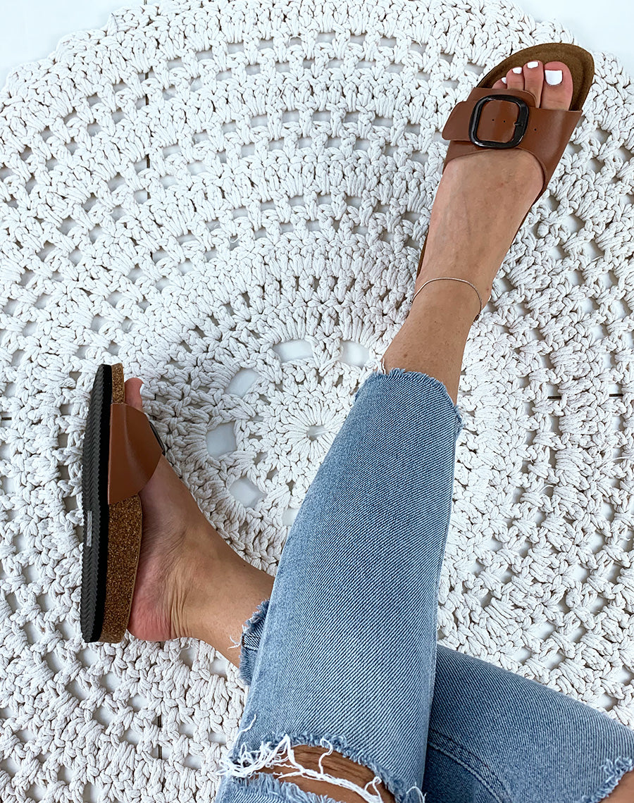 Mules camel anatomique à grosse boucle