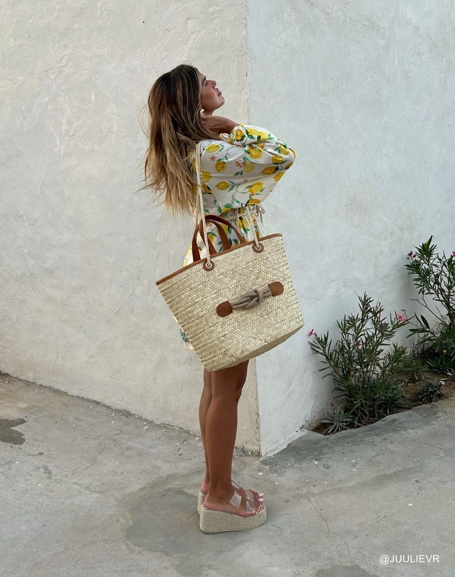 Mules compensées femme transparentes et élégantes avec talon en corde tissée