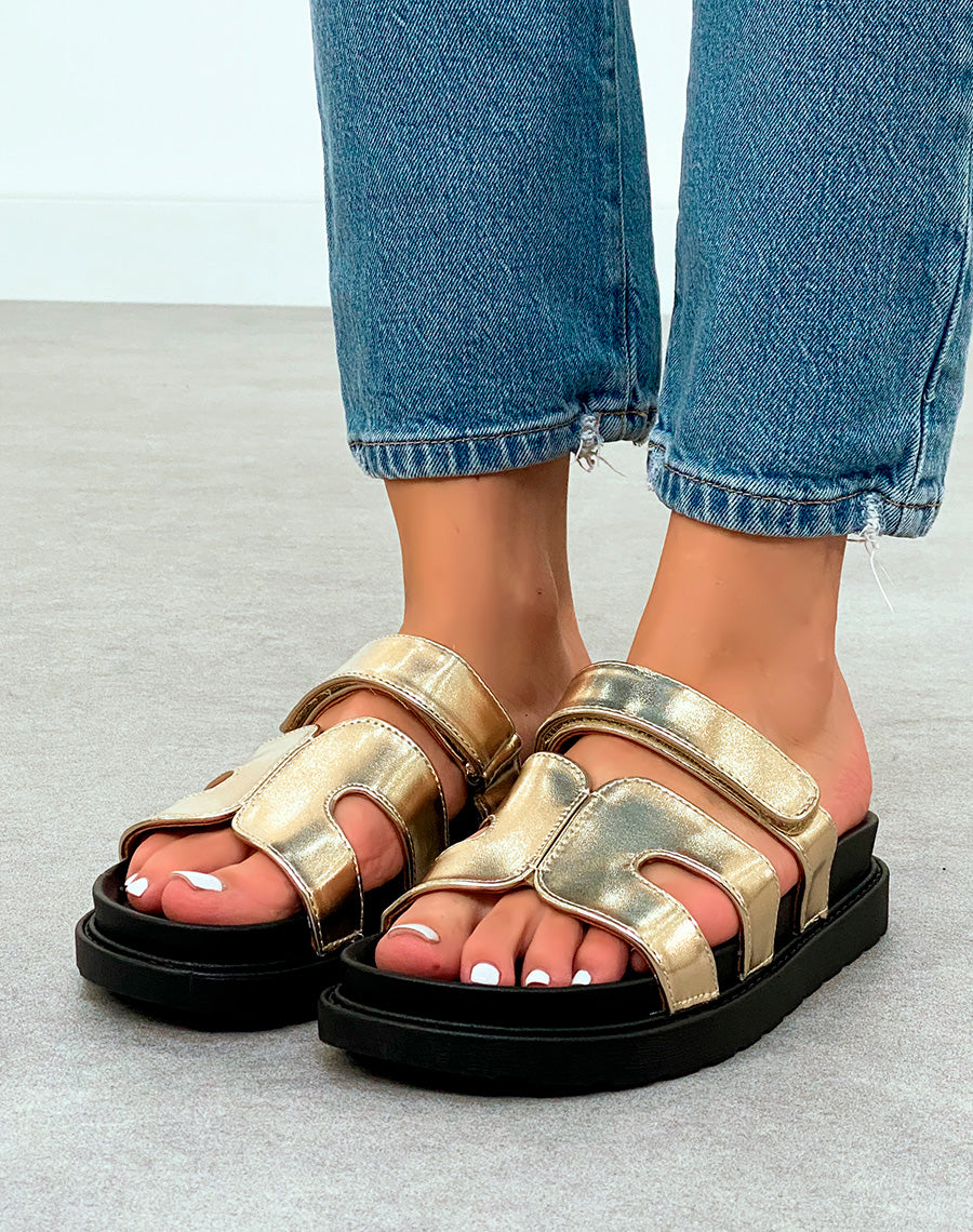 Mules Noires Modernes avec Bride en H et Fermeture Scratch ? Confort et Style