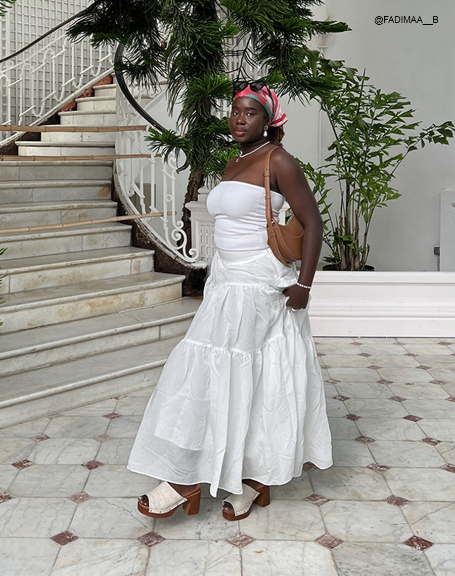 Mules sabots femme à bride en tissu beige clair et talons épais