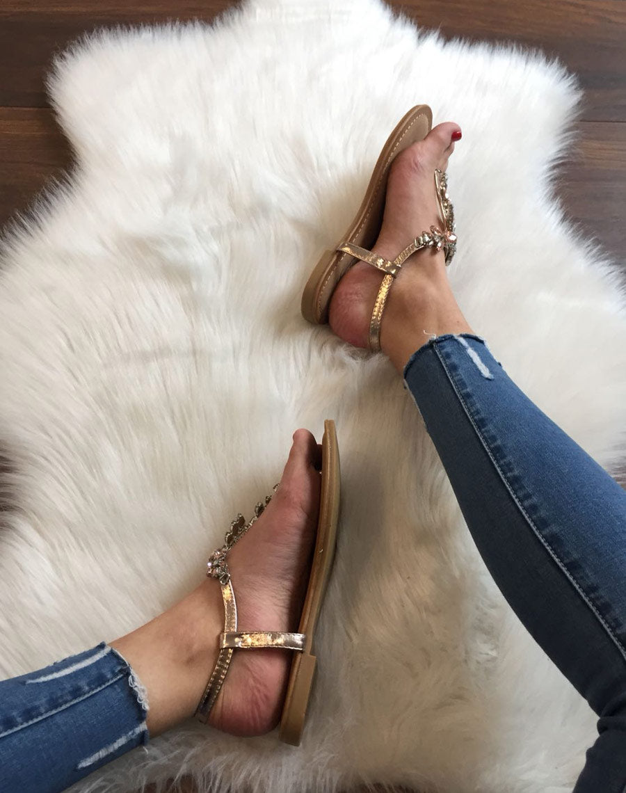 Nu pieds détail strass bijou champagne