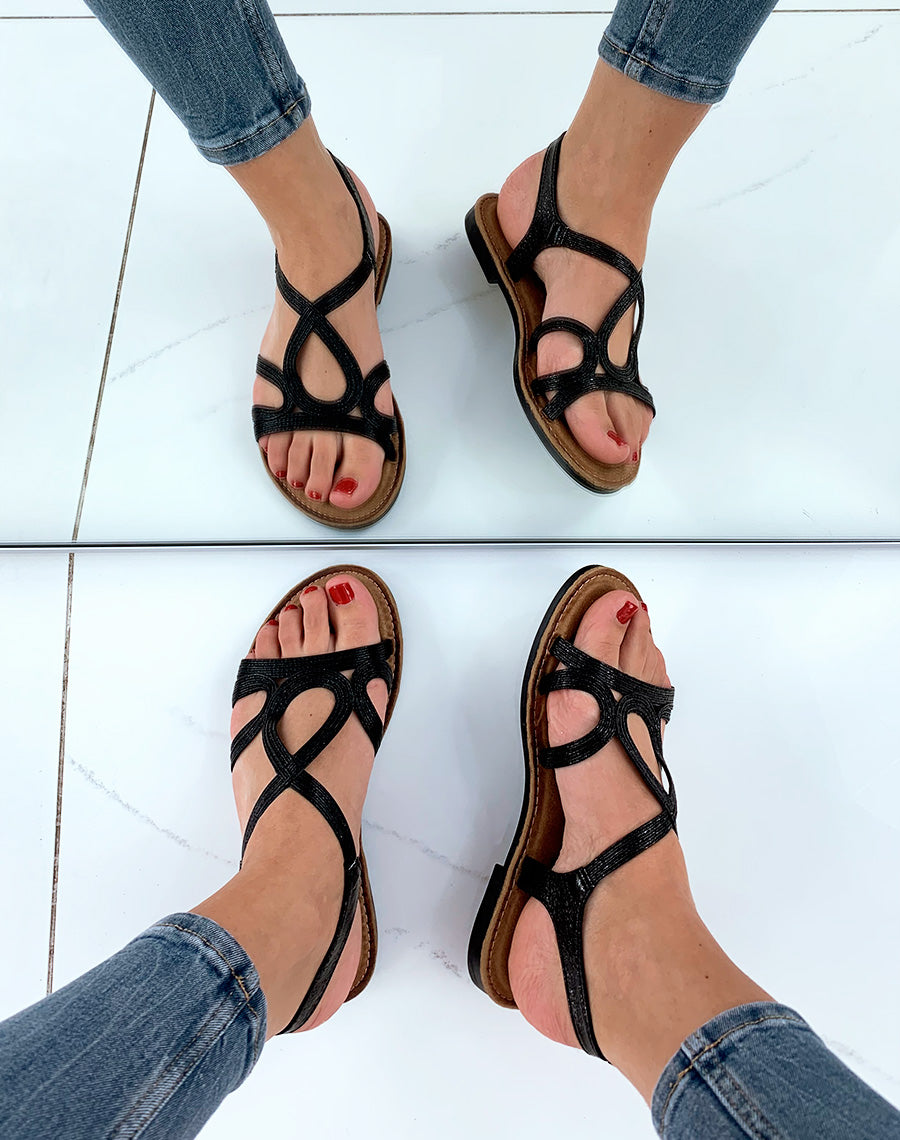 Nu-pieds noires en serpentine