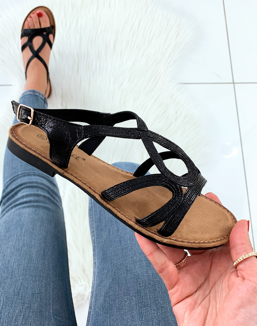 Nu-pieds noires en serpentine