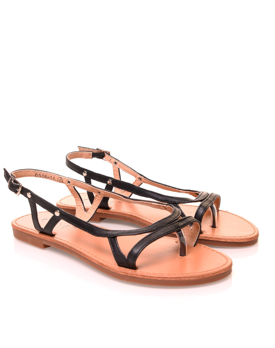 Nu-pieds noirs à fines lanières