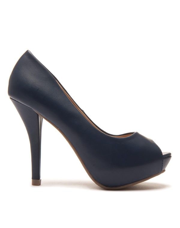 Peep Toes à haut talons bleu marines