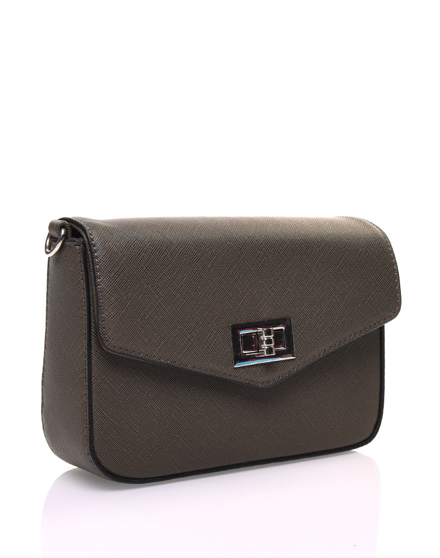 Petit sac 2 en 1 bandoulière et banane texturé kaki