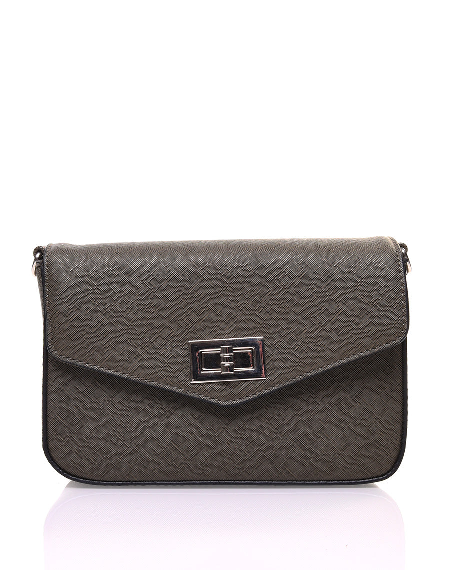 Petit sac 2 en 1 bandoulière et banane texturé kaki