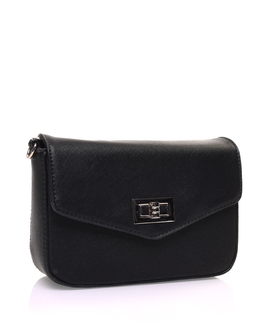 Petit sac 2 en 1 bandoulière et banane texturé noir