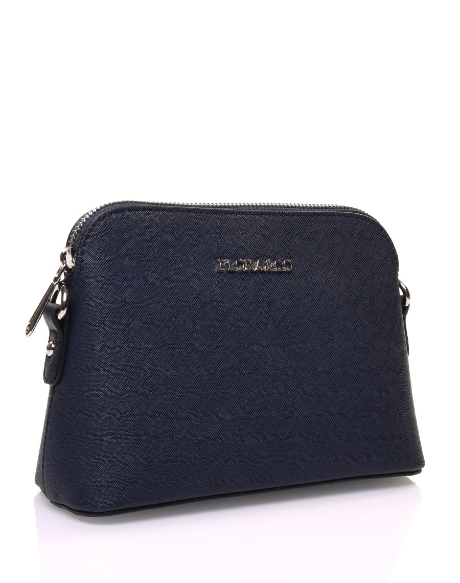 Petit sac bandoulière texturé bleu marine