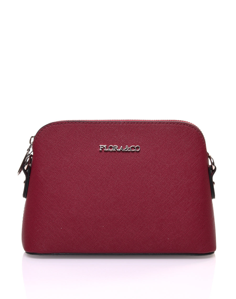 Petit sac bandoulière texturé bordeaux