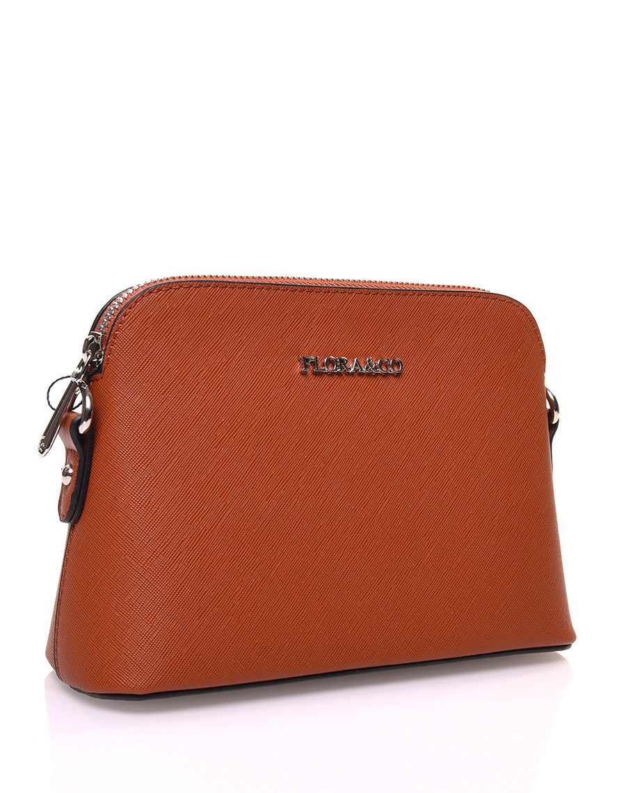 Petit sac bandoulière texturé camel