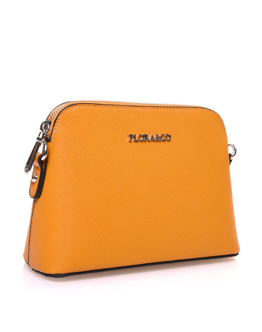 Petit sac bandoulière texturé moutarde