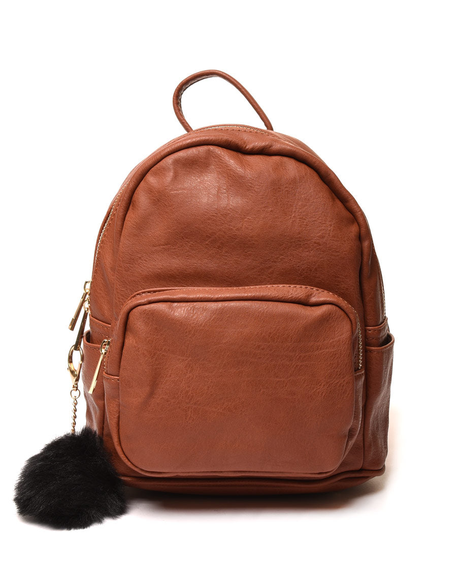 Petit sac à dos minimaliste camel/marron