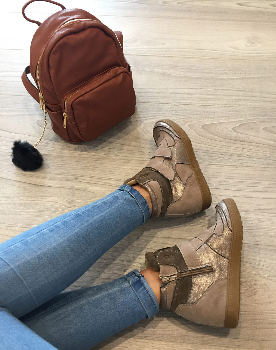 Petit sac à dos minimaliste camel/marron