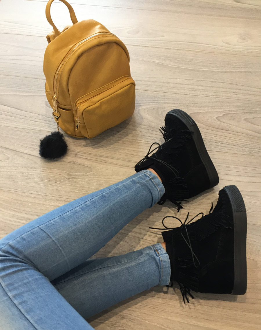 Petit sac à dos minimaliste jaune moutarde