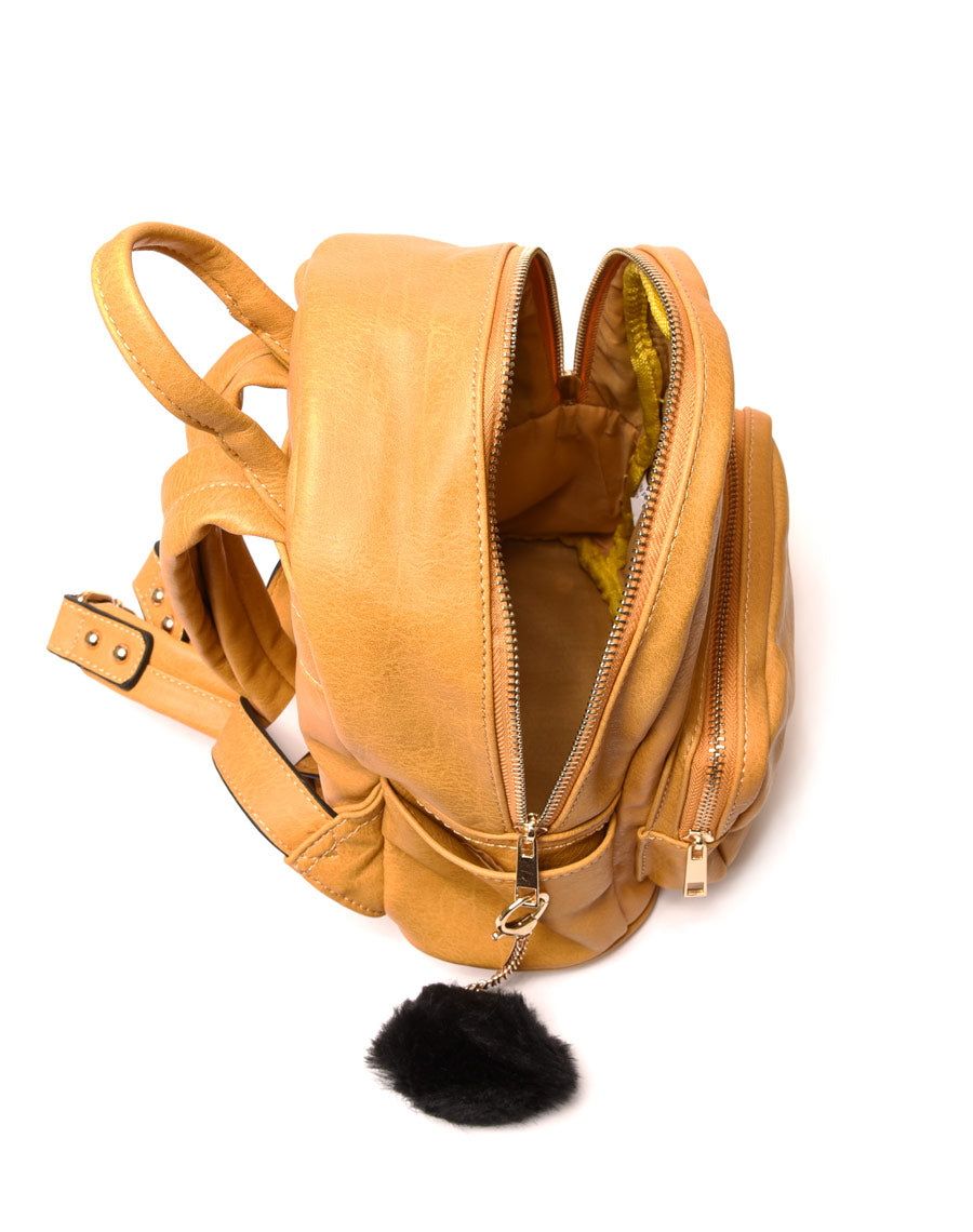 Petit sac à dos minimaliste jaune moutarde