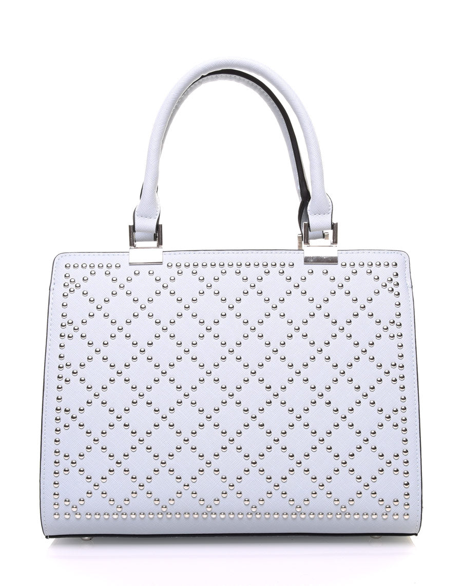 Petit sac à main bleu clair clouté