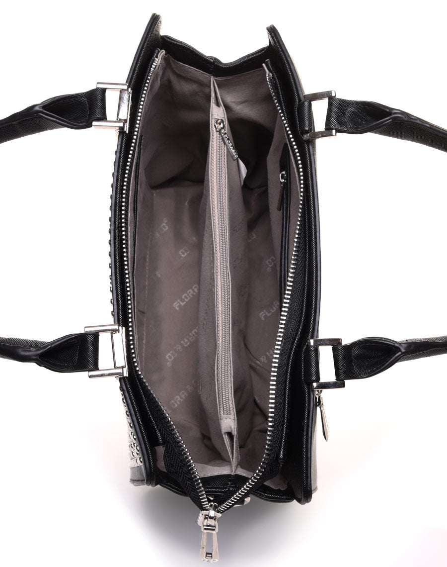 Petit sac à main noir clouté