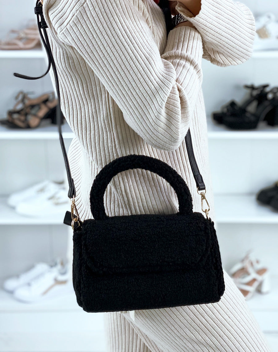Petit sac à main noir teddy