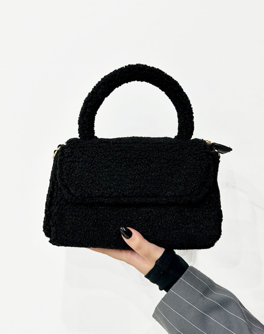 Petit sac à main noir teddy