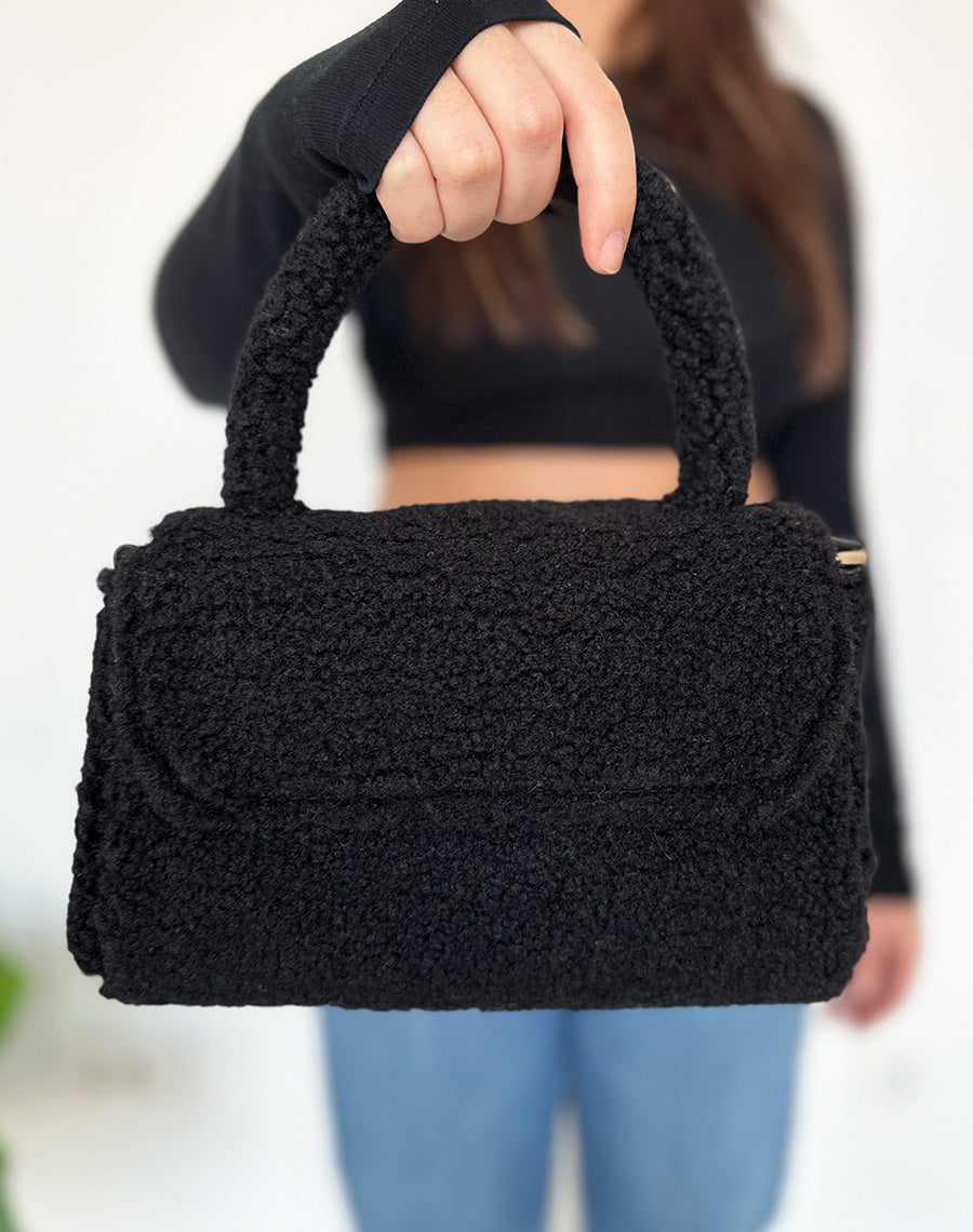 Petit sac à main noir teddy