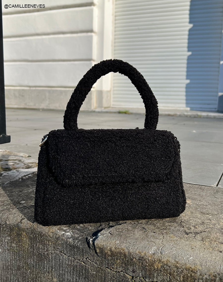 Petit sac à main noir teddy