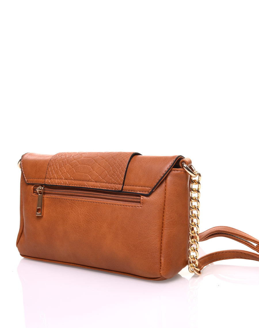 Pochette effet python camel