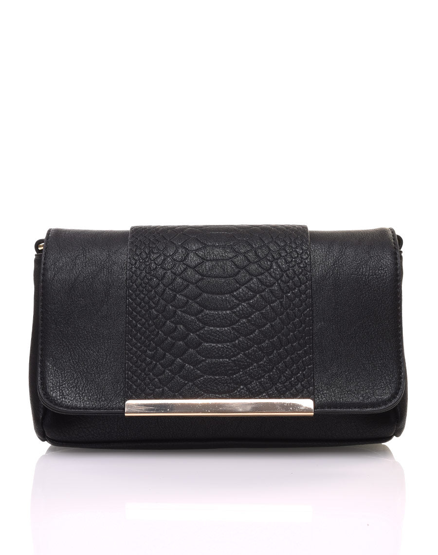 Pochette effet python noire