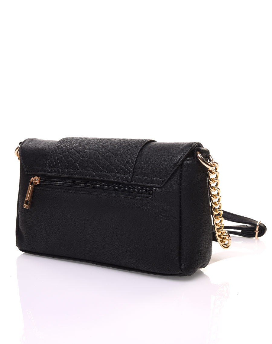 Pochette effet python noire
