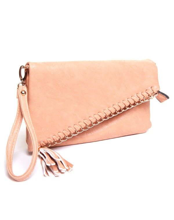 Pochette femme Be Exclusive: Pochette à main corail