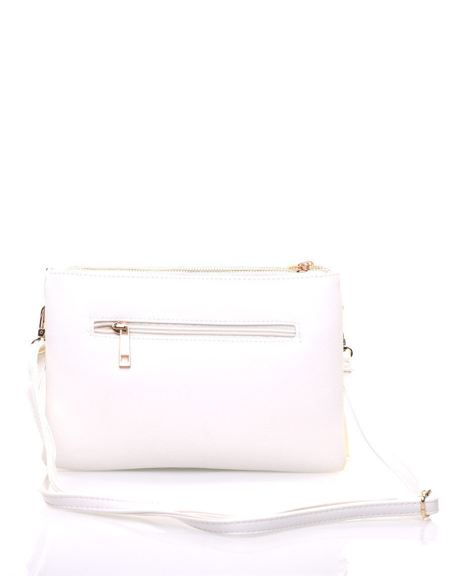 Pochette à frange blanc