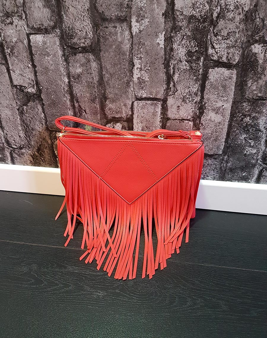 Pochette à frange corail