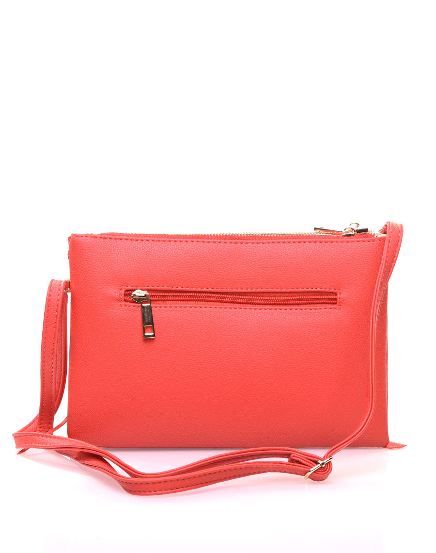 Pochette à frange corail