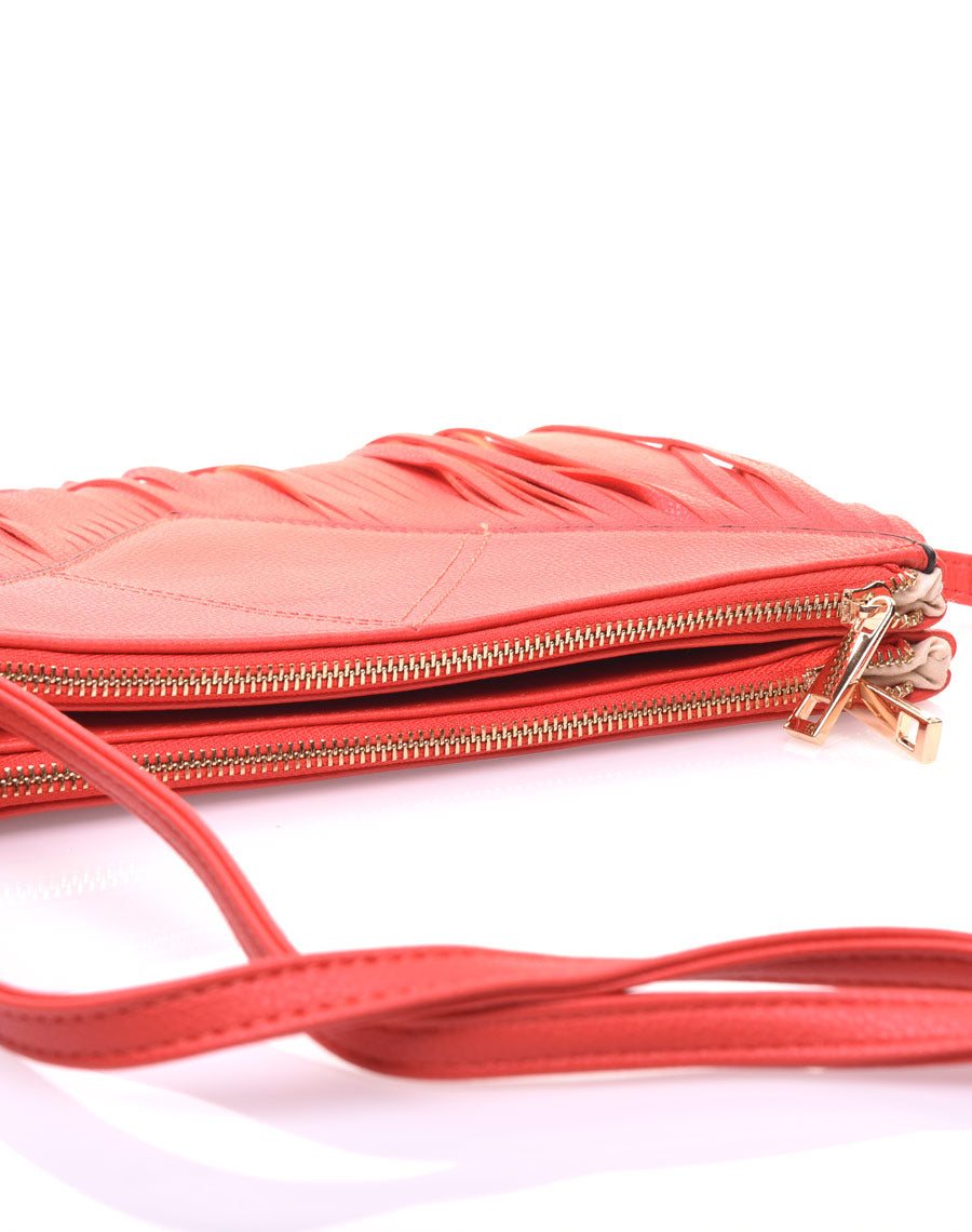 Pochette à frange corail