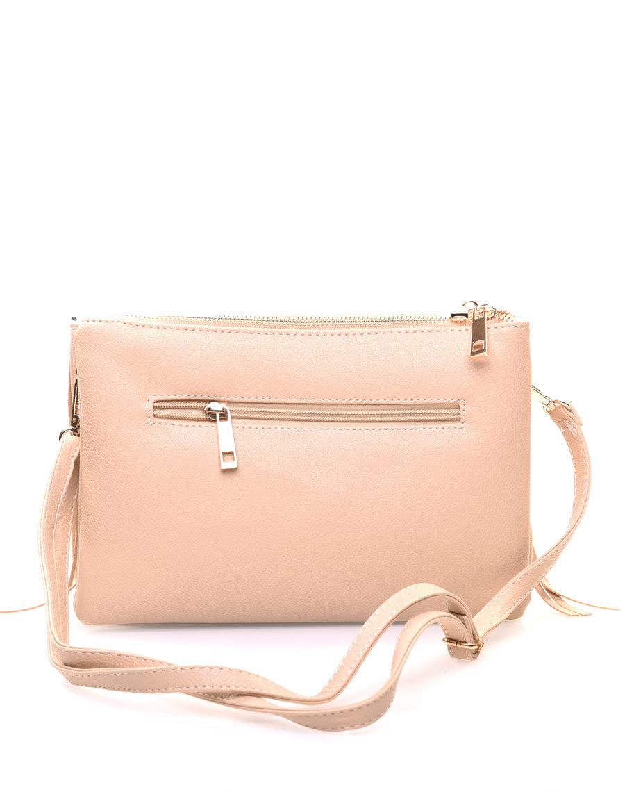 Pochette à frange taupe