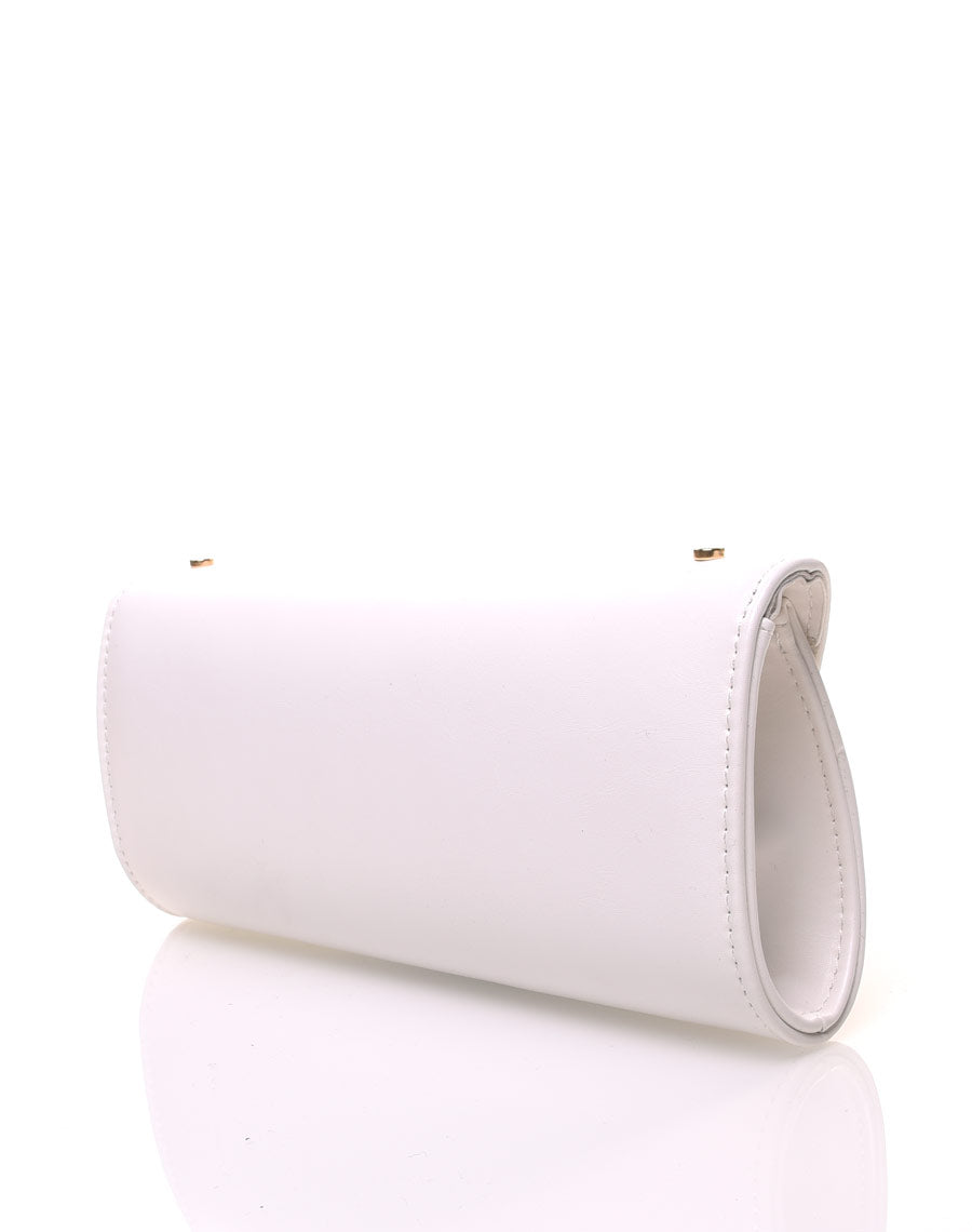 Pochette main cloutée blanche