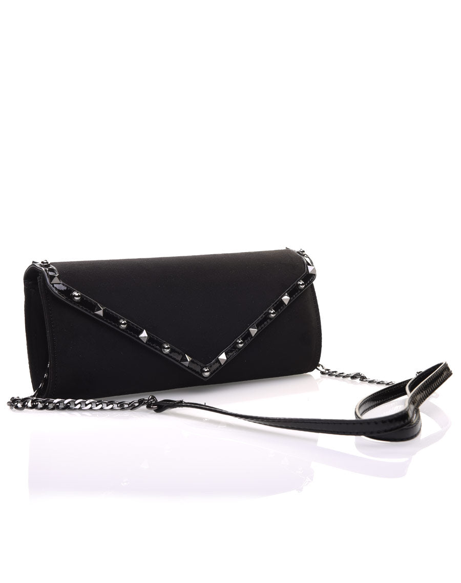 Pochette noire en suédine