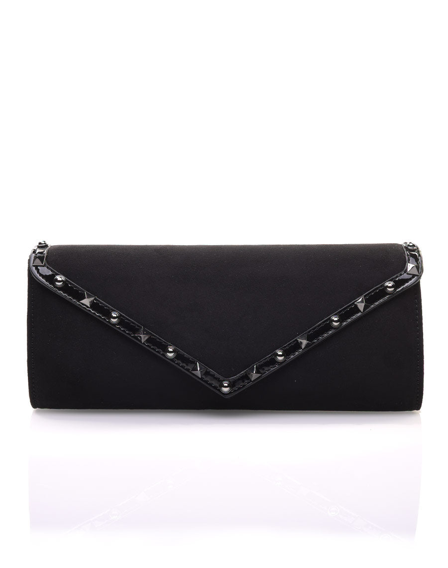 Pochette noire en suédine