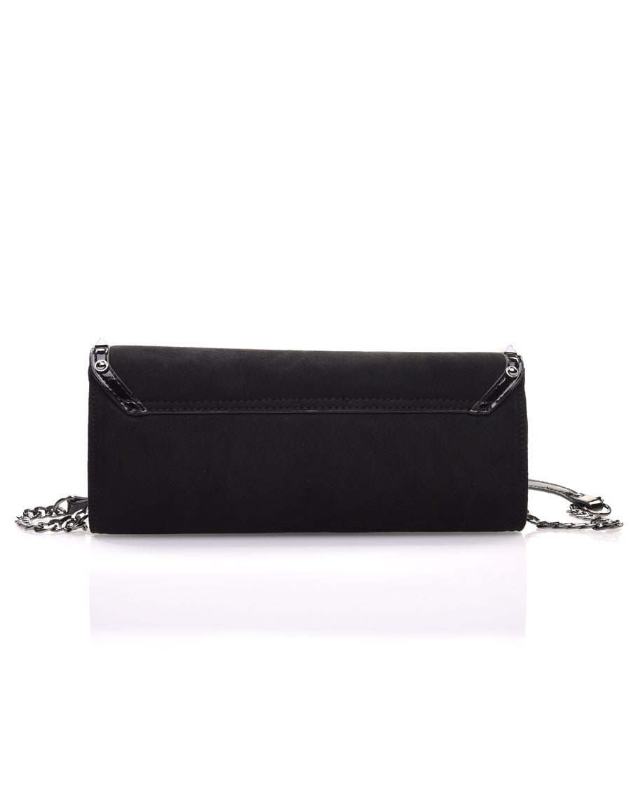 Pochette noire en suédine