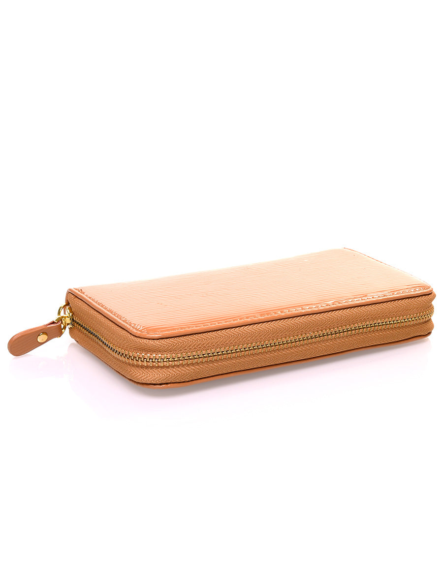 Porte feuille camel verni effet reliefs