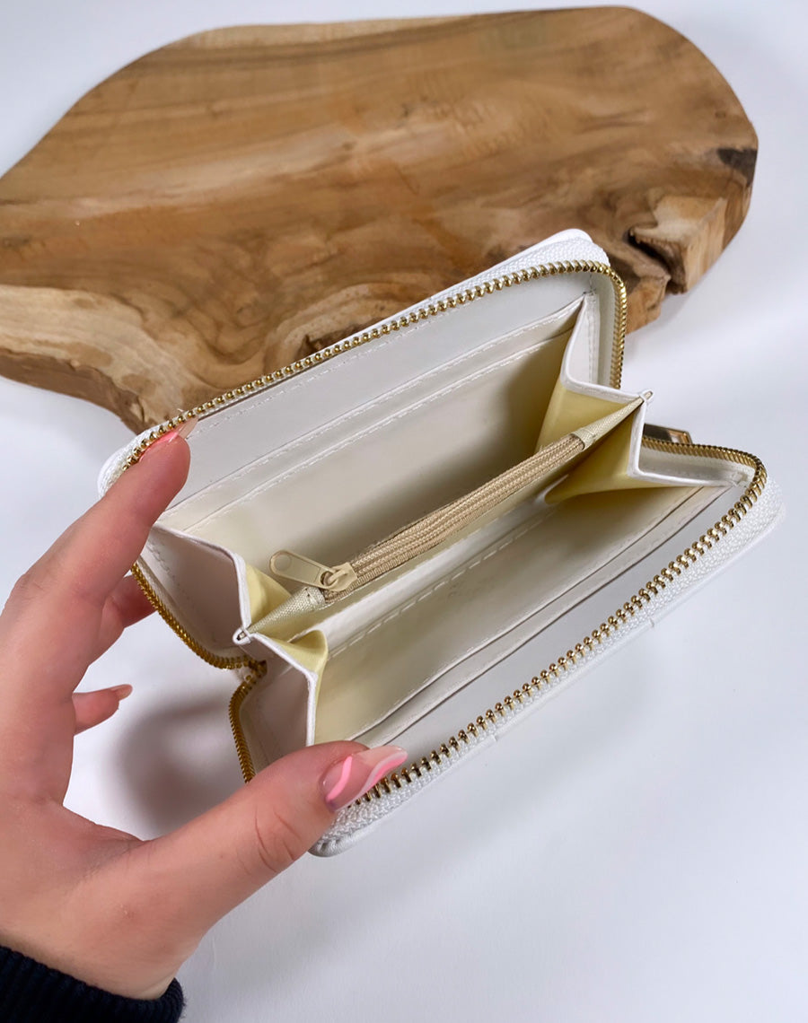 Porte-monnaie blanc matelassé