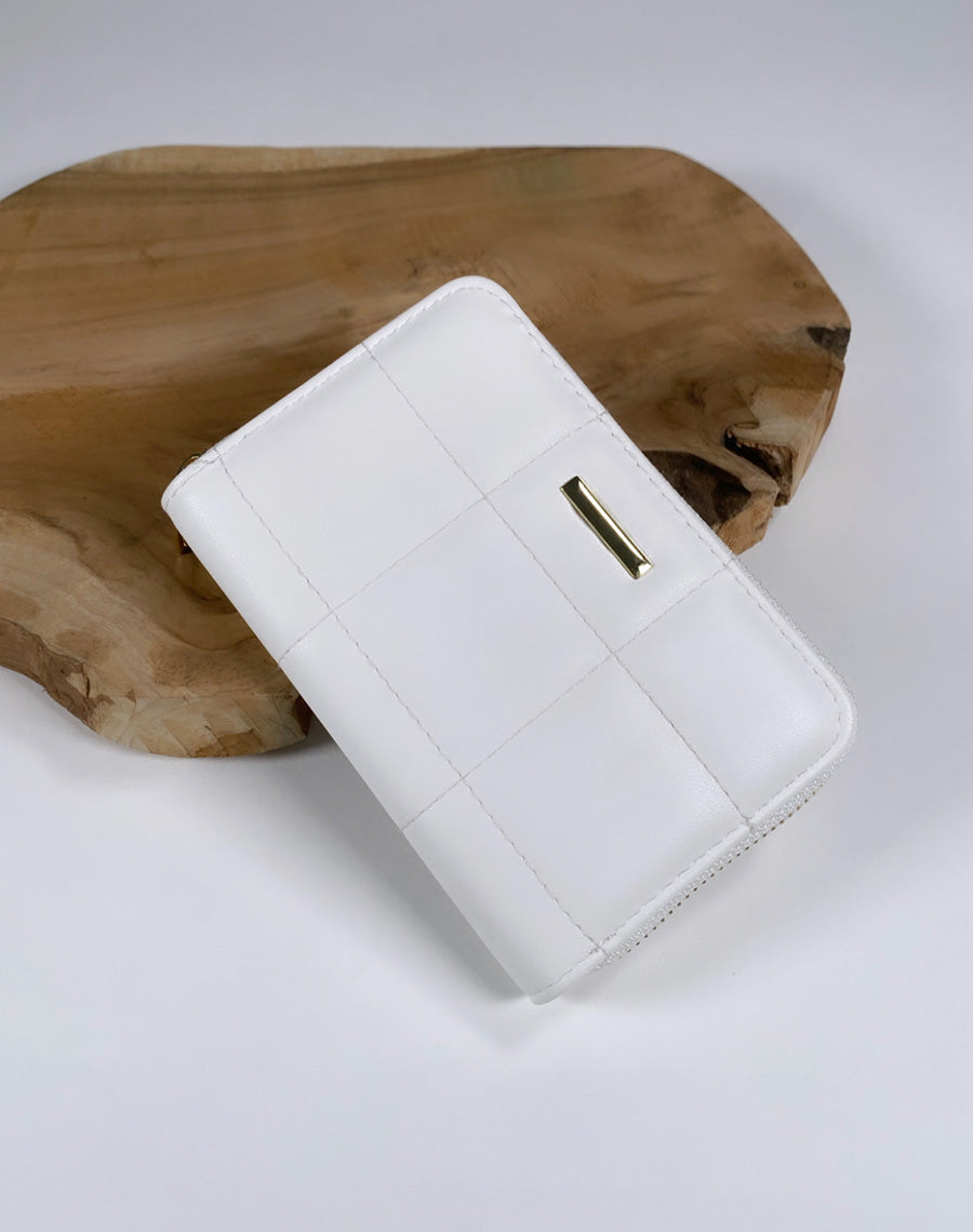 Porte-monnaie blanc matelassé