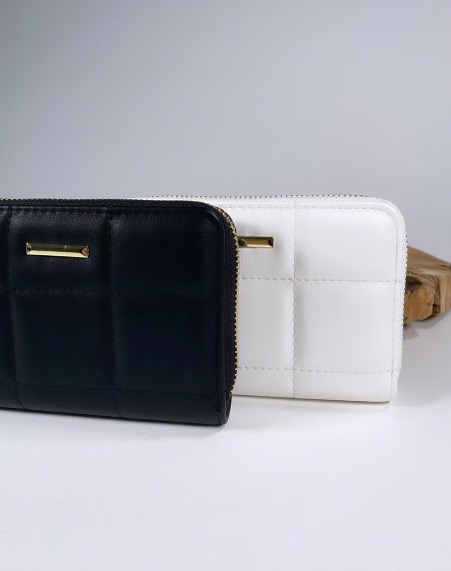 Porte-monnaie blanc matelassé