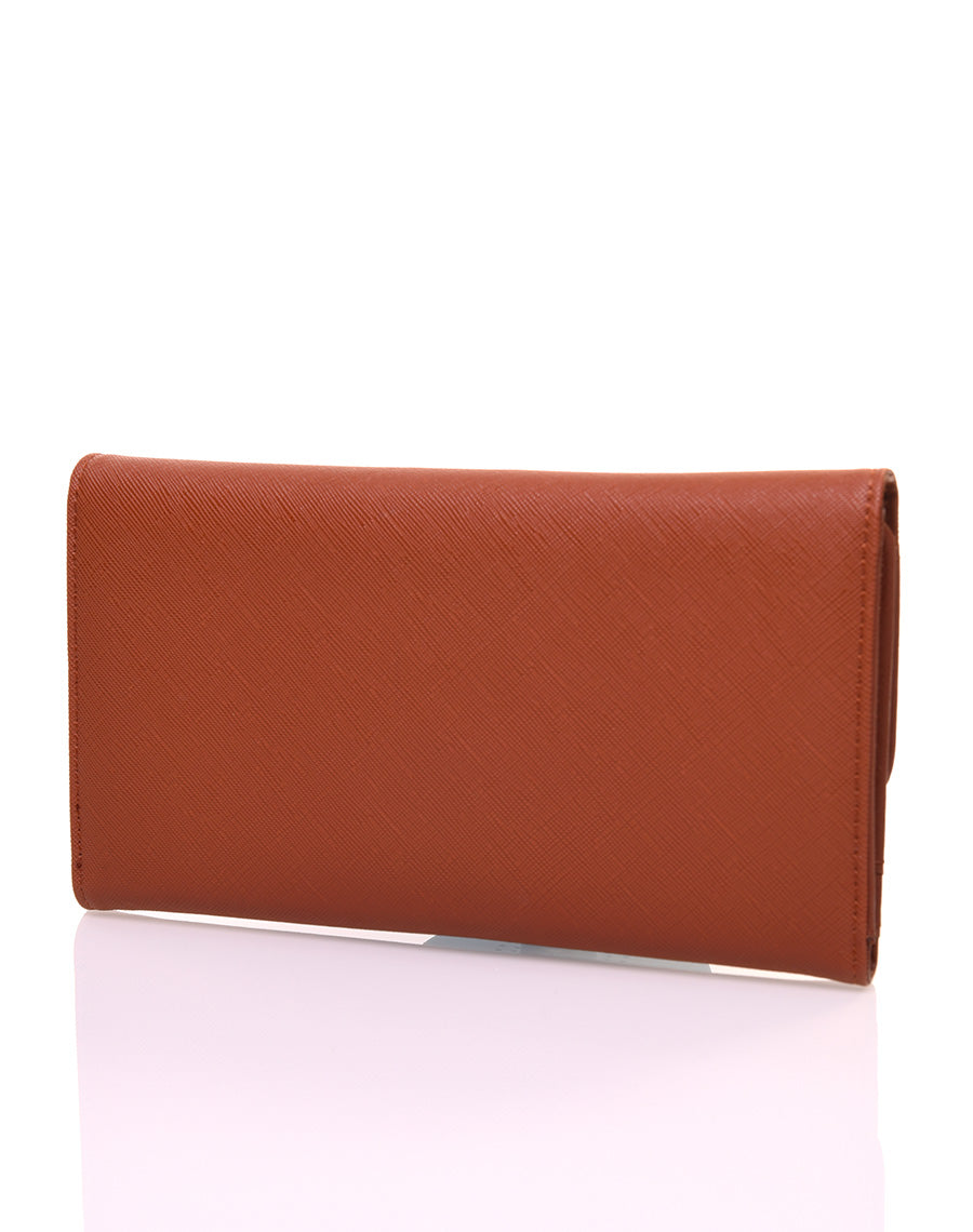 Portefeuille effet grainé camel